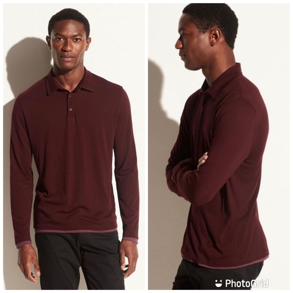 Vince Double Layer Long Sleeve Polo New With Tags!